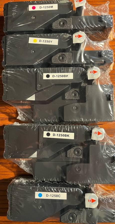 Paquete de 5 cartuchos de tóner láser CARTLEE D-1250 de alto rendimiento BK, C, M, Y Nuevo A1