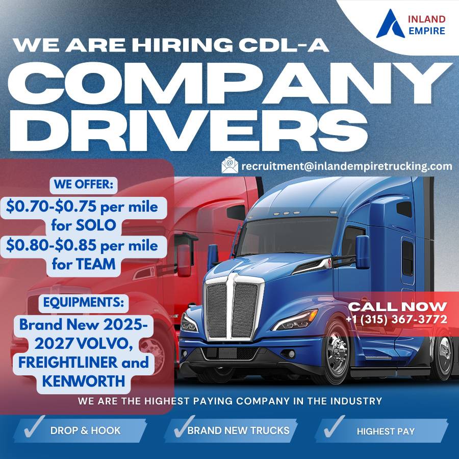 🔥Conductor CDL-A OTR | 💵$0.70–$0.85 por milla💵 | Más de 6,000 millas semanales🔥