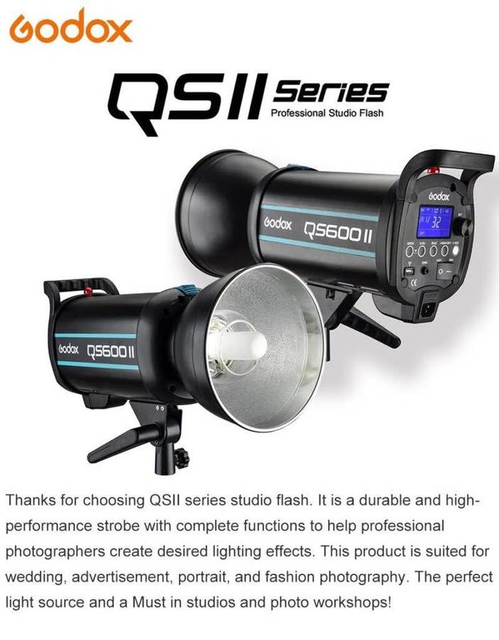 Flash de estudio profesional Godox QS600 II Strobe Light