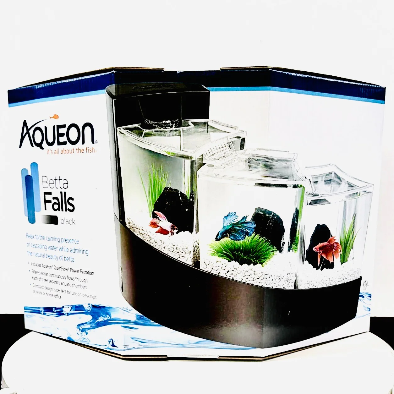 Kit de acuario Aqueon Betta Falls - Negro