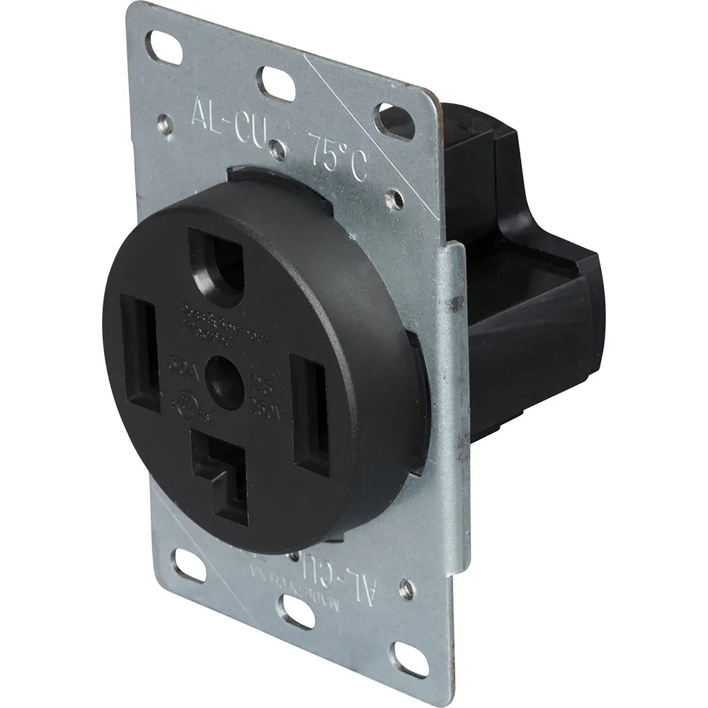 Tomacorriente simple de montaje empotrado