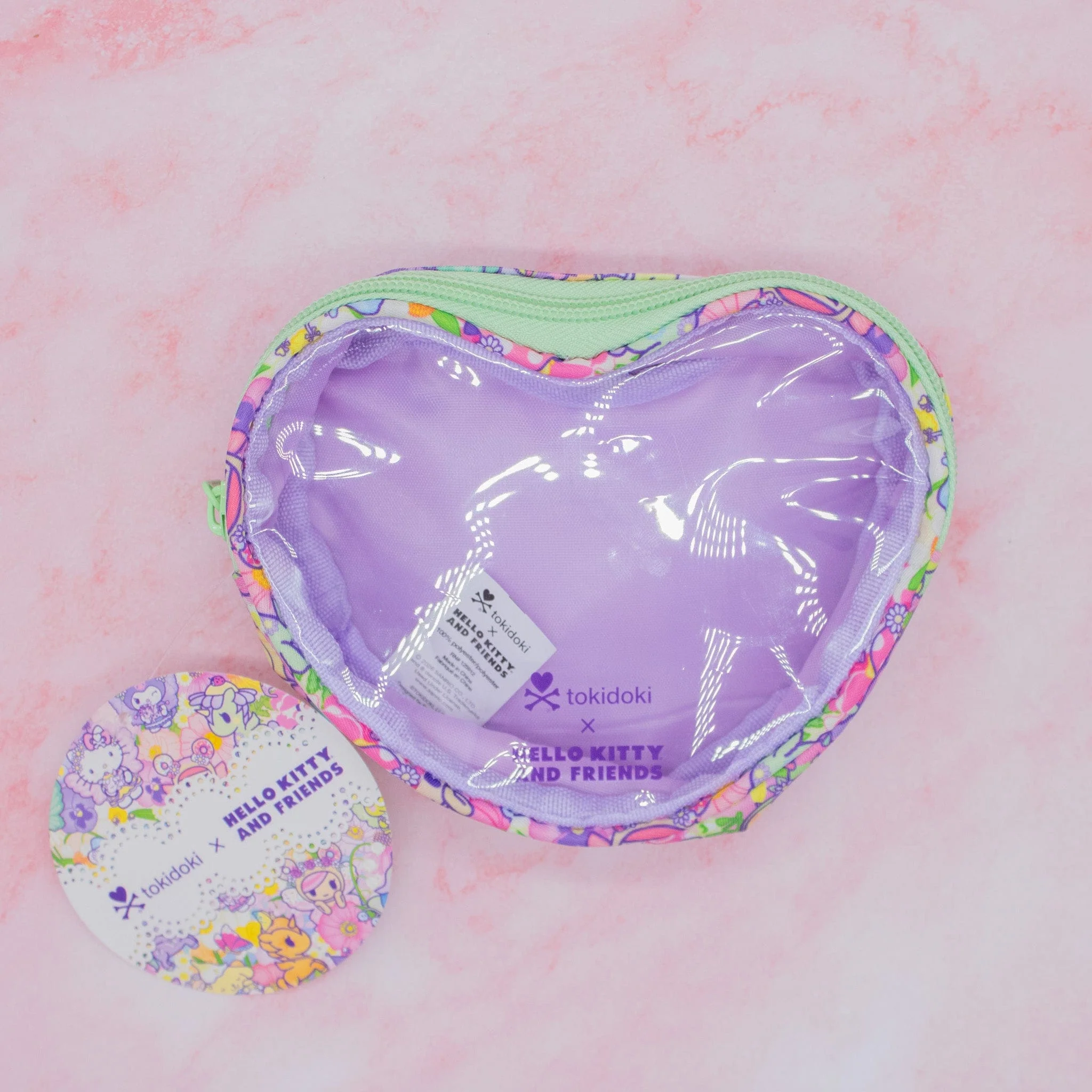 Monedero de Corazón Transparente Hello Kitty Friends