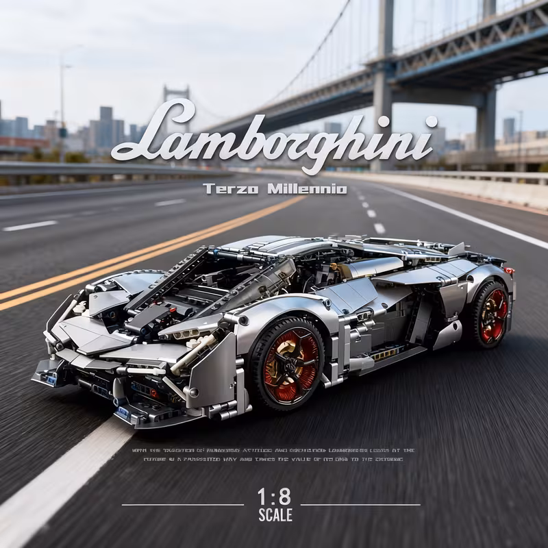 Nuevo Lamborghini, Tipo Lego de 3,358 Piezas y Escala 1/8.