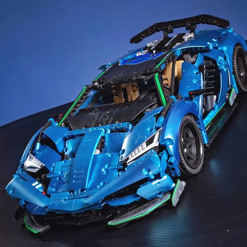 Tipo Lego, Nuevo Deportivo Azul, de 1,922 Piezas y Escala 1/10