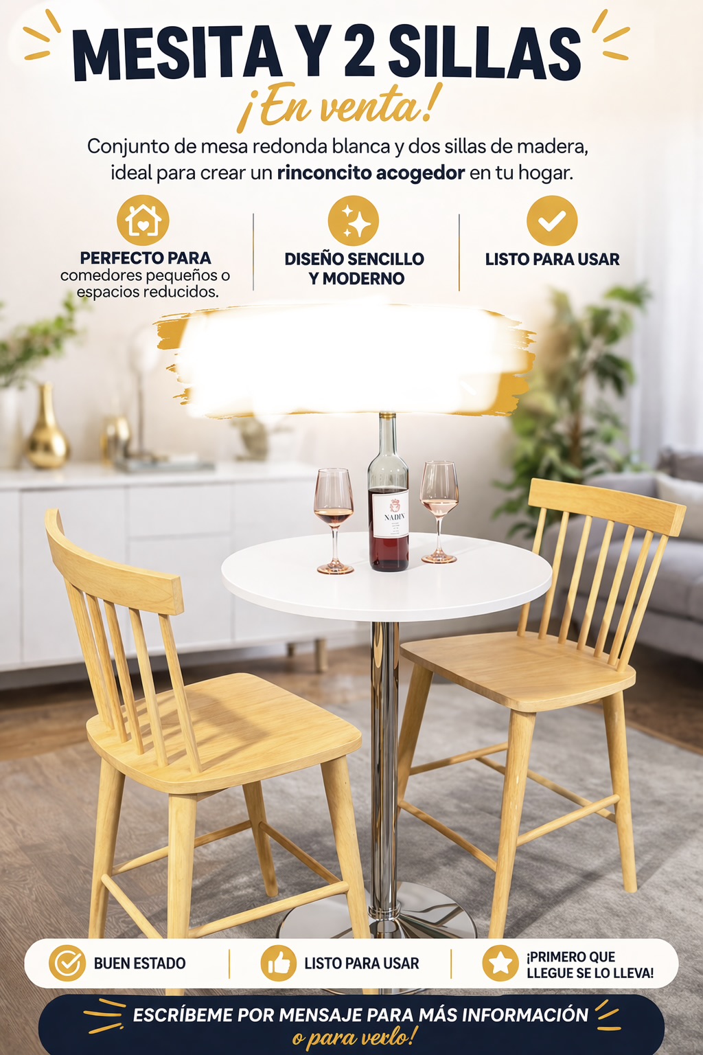 Mesita con sus dos banquetas