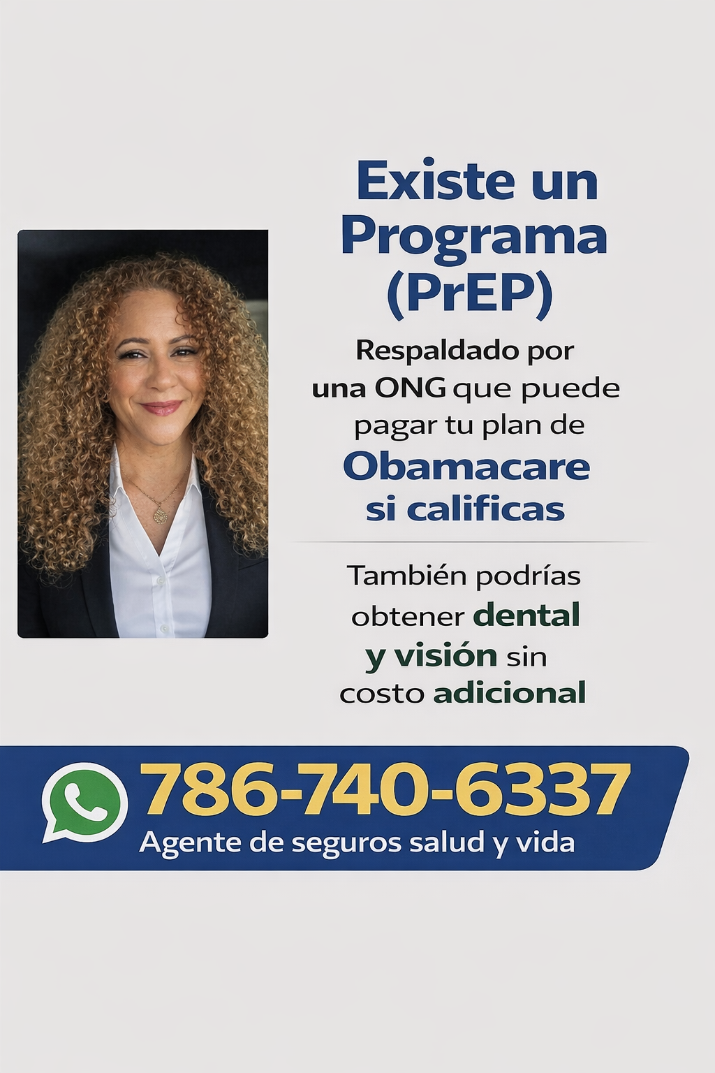 Programa PrEP puede cubrir tu Seguro de Salud + Dental y Visión sin costo..