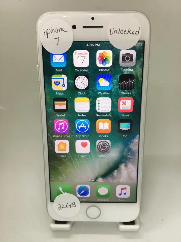 iPhone 7 desbloqueado, blanco/plateado, 32 GB