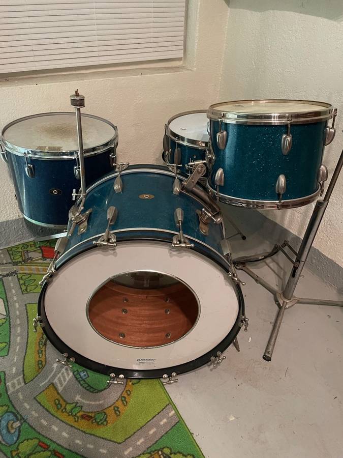 Batería Radio King Blue Sparkle de 4 piezas